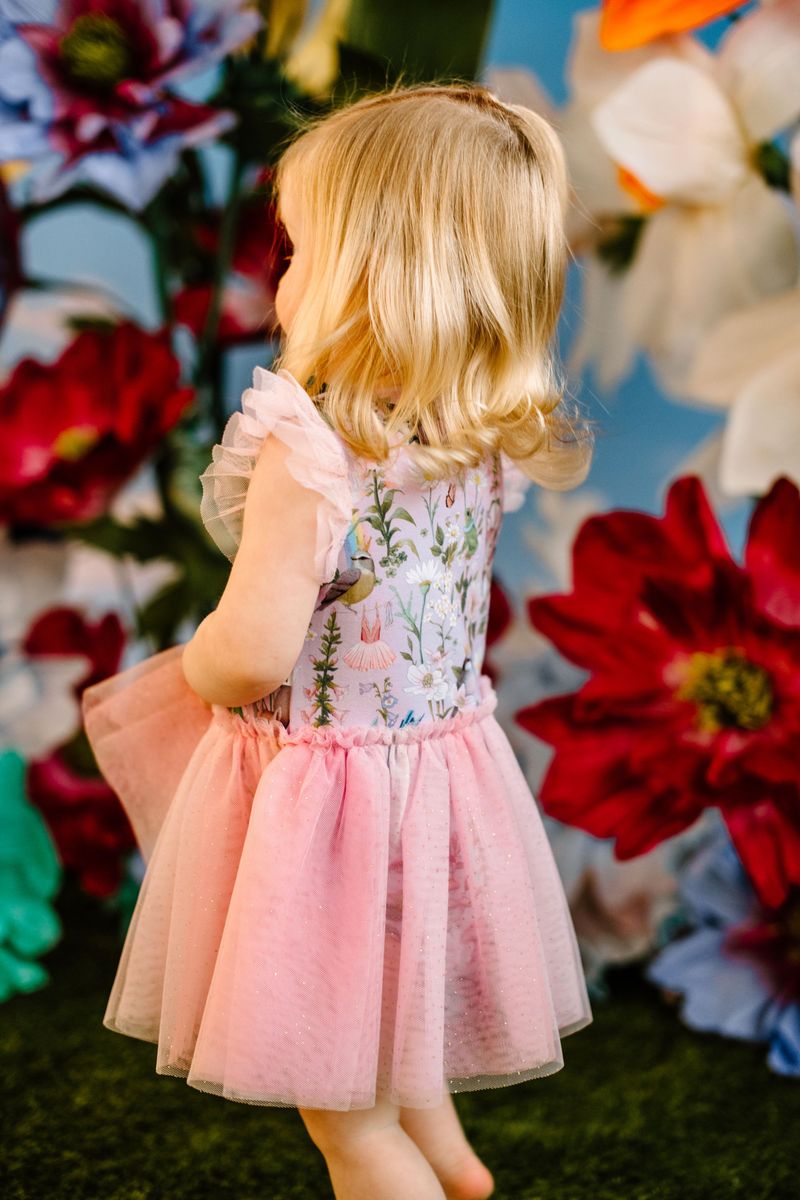 Fairyland Dreamy Tutu Bodysuit Dress - Pink Lavender
