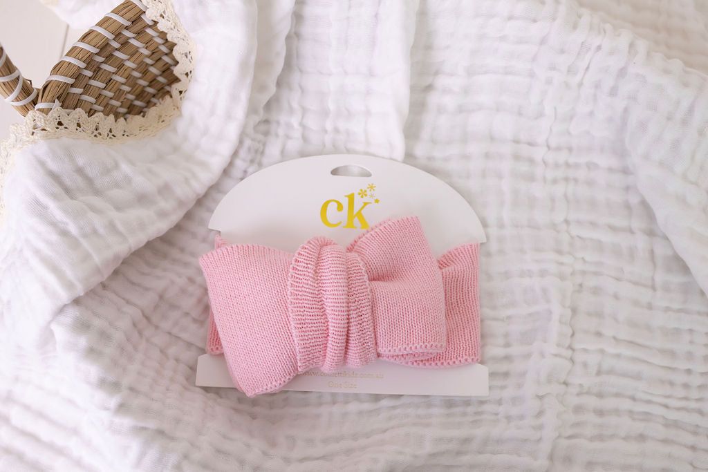 Oversized Knit Top Knot - Cotton Candy