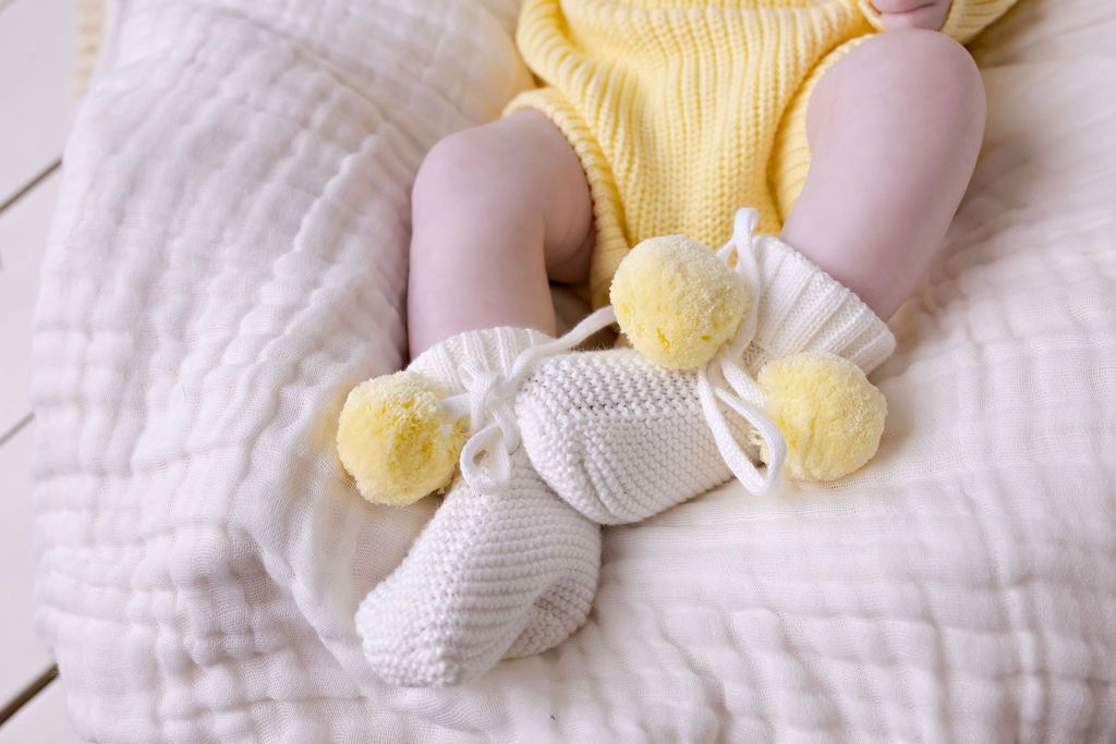"Little Honey" Knit Romper - Buttercream (NB)
