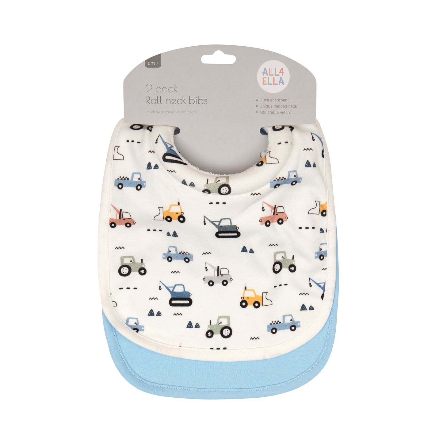 Roll Neck Bib 2pk - Diggers