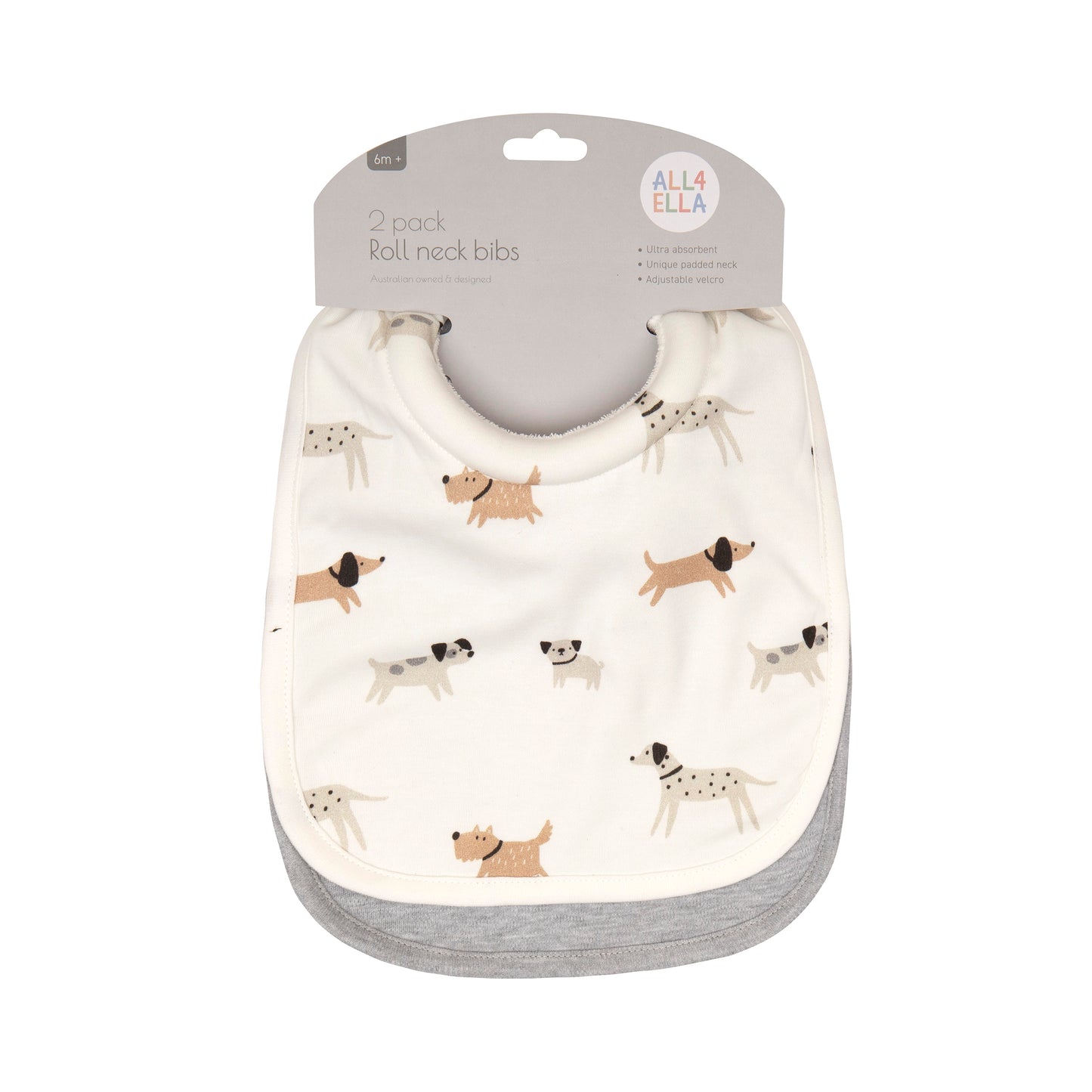 Roll Neck Bib 2pk - Dogs