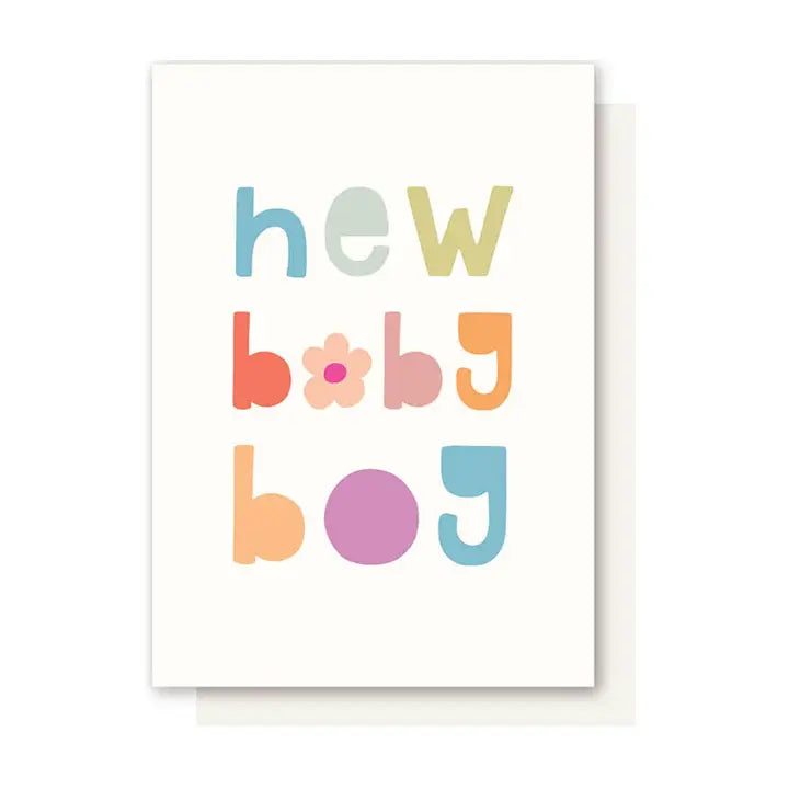 Flower Baby Boy Card