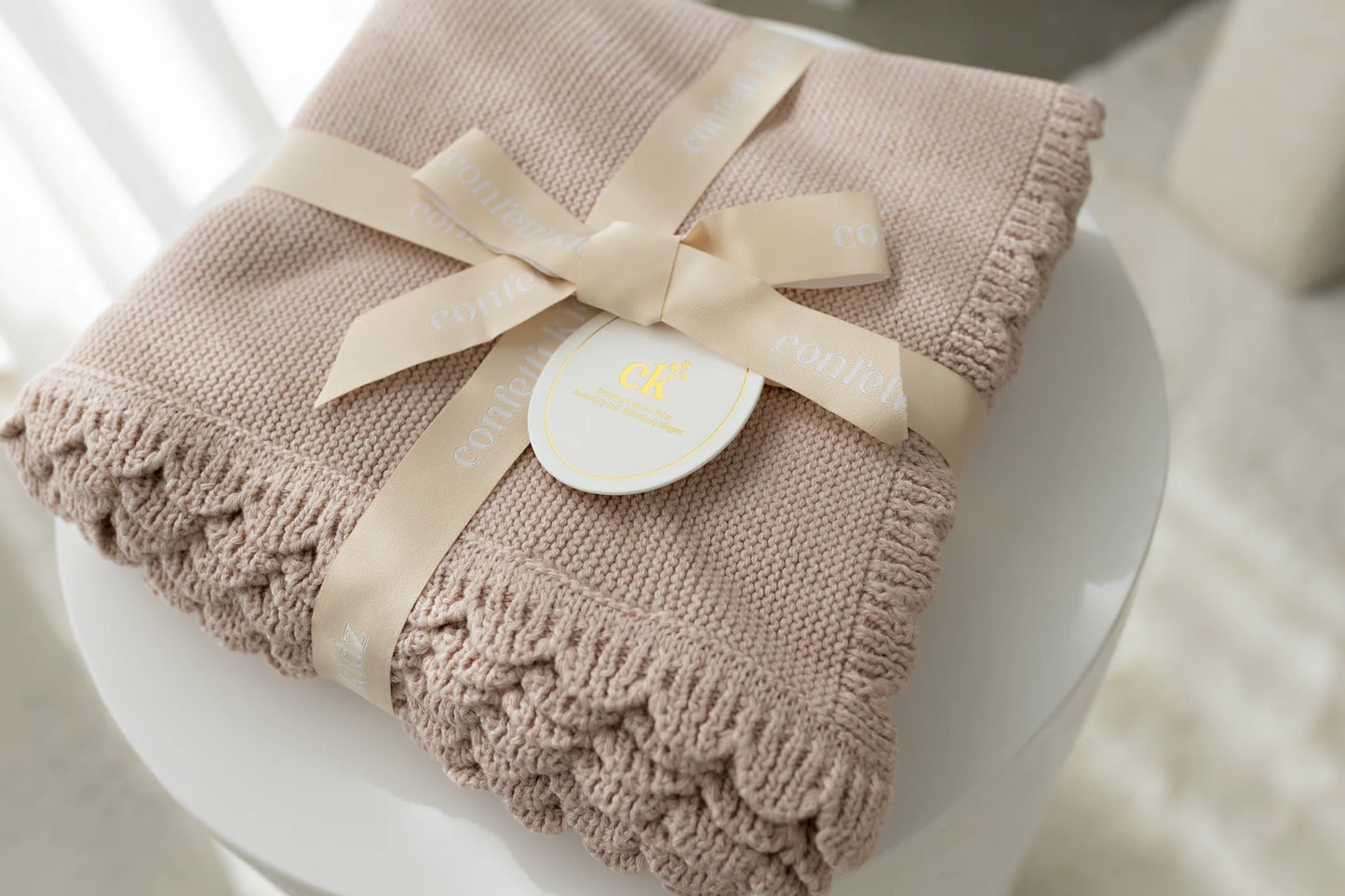 Heritage Knit Blanket - Biscotti