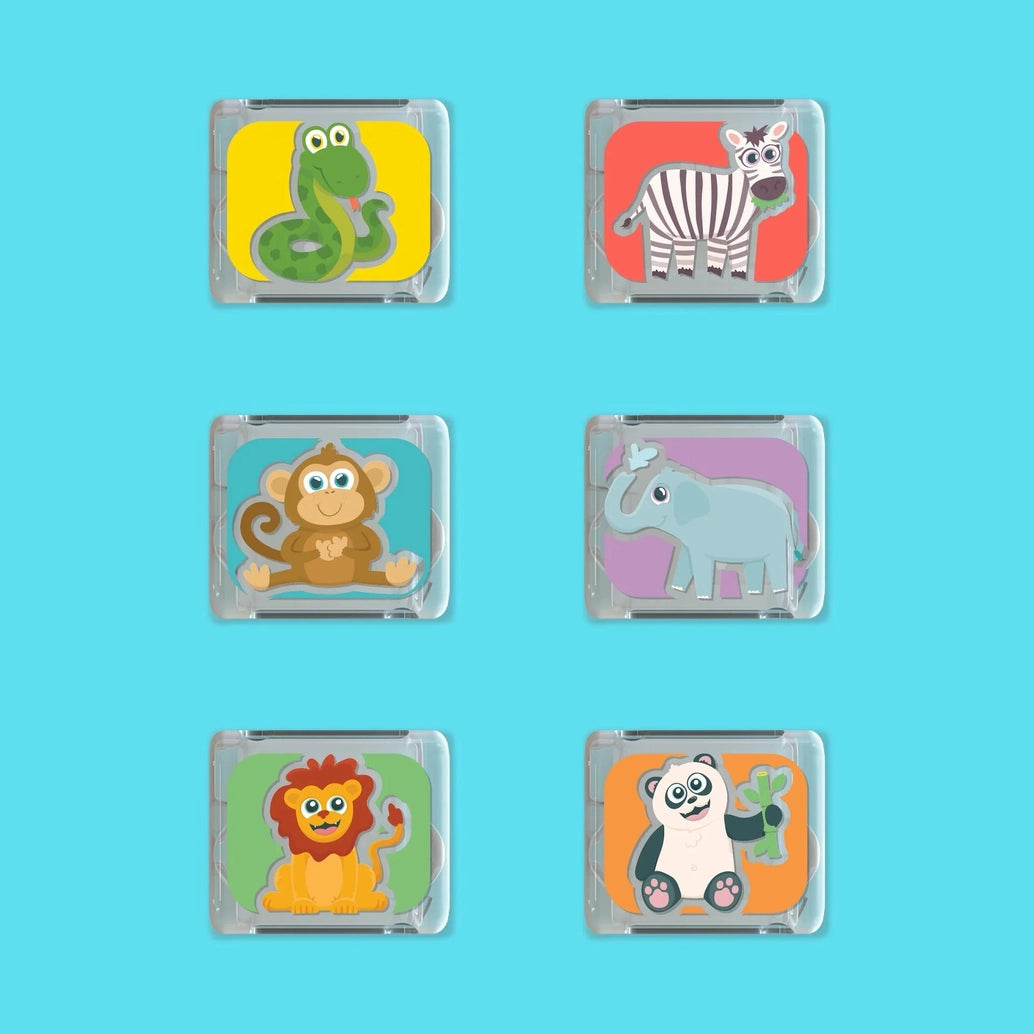 Limited Edition Light-Up Cubes - 6Pkt Zoo Animals