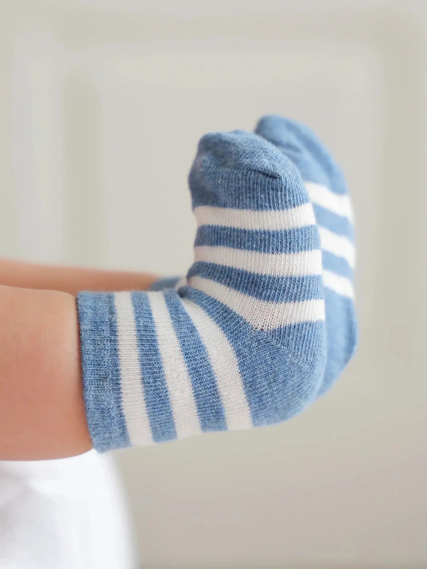 Organic Cotton Baby Socks - Blue Stripes
