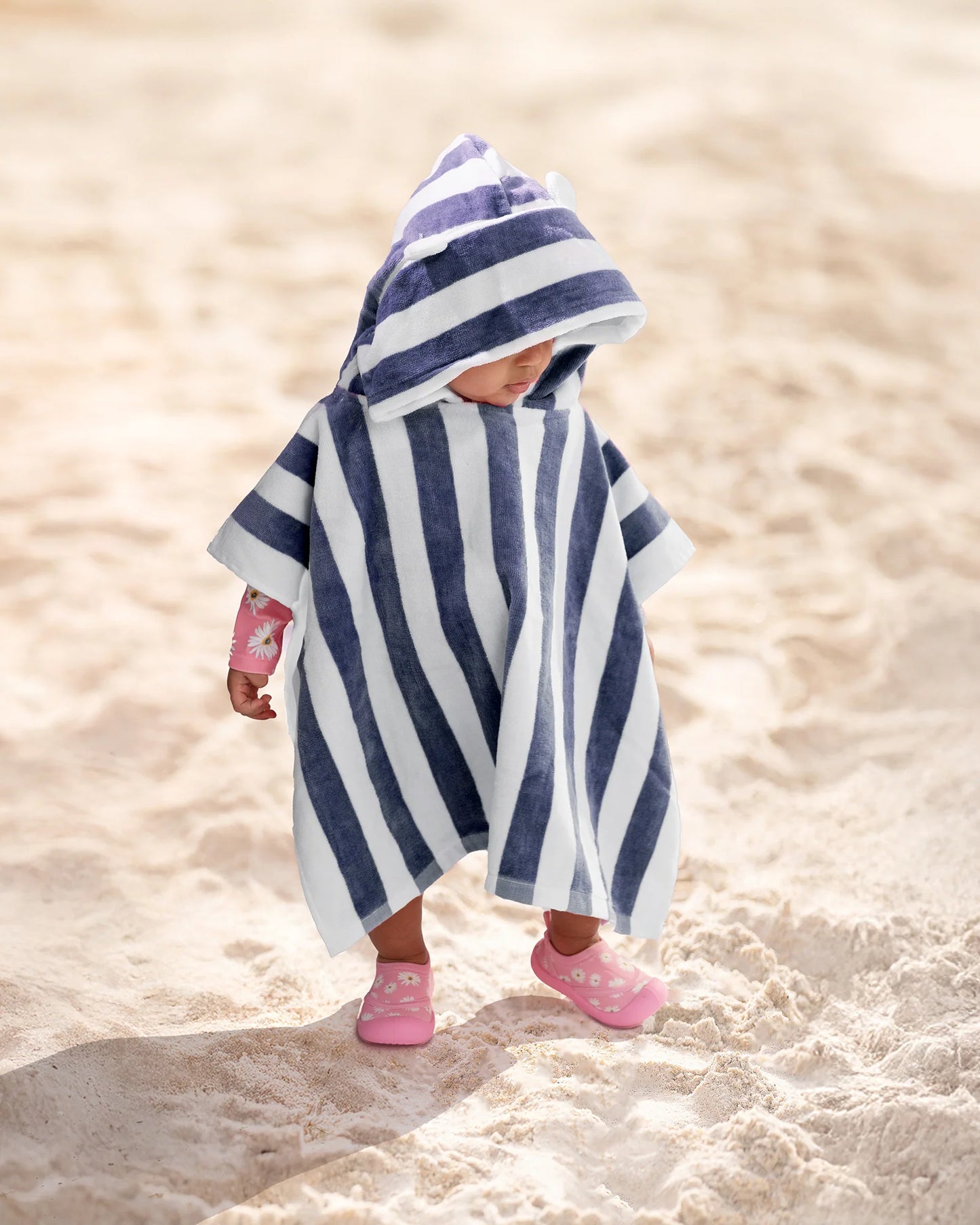 Toshi Hooded Towel - Midnight Stripe