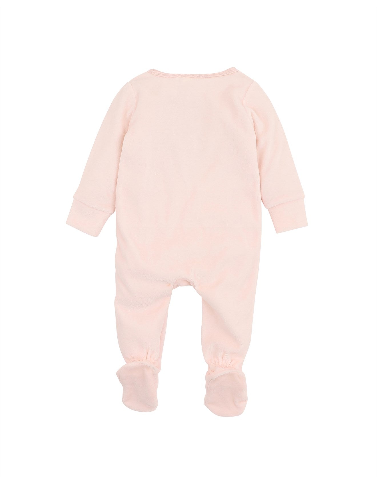 Nancy Velour L/S Zip Onesie - Peachy Pink