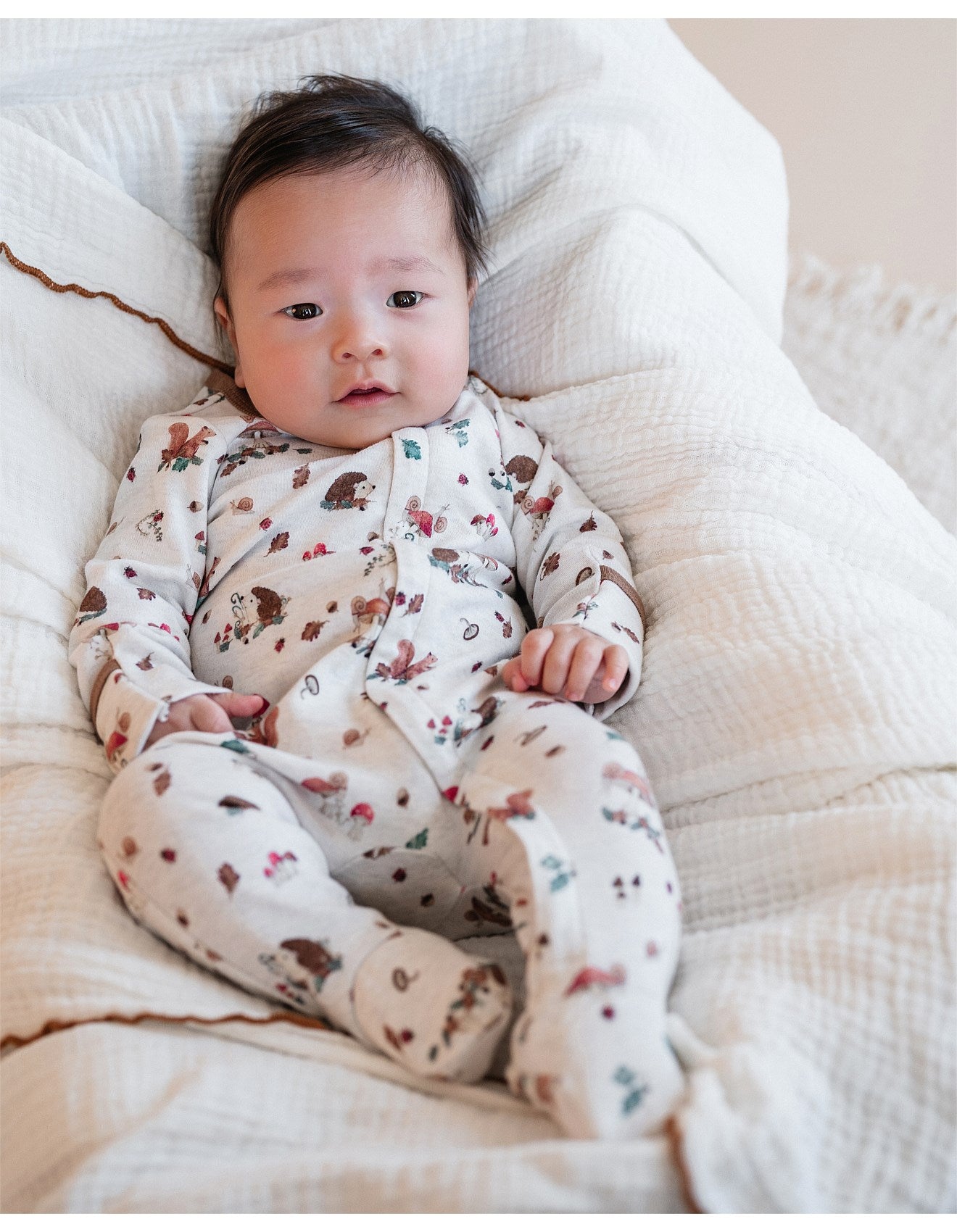 Toby Print L/S Zip Onesie