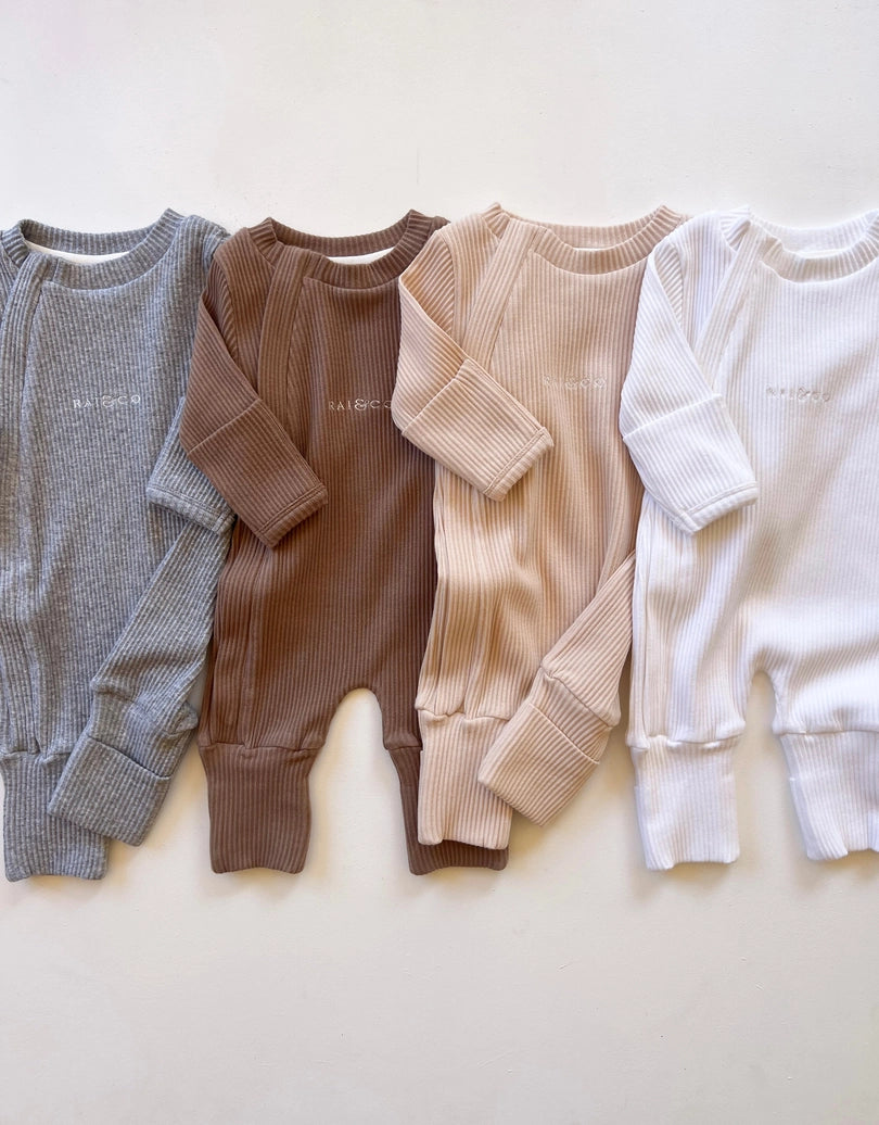 Ribbed Jumpsuit - Caramel