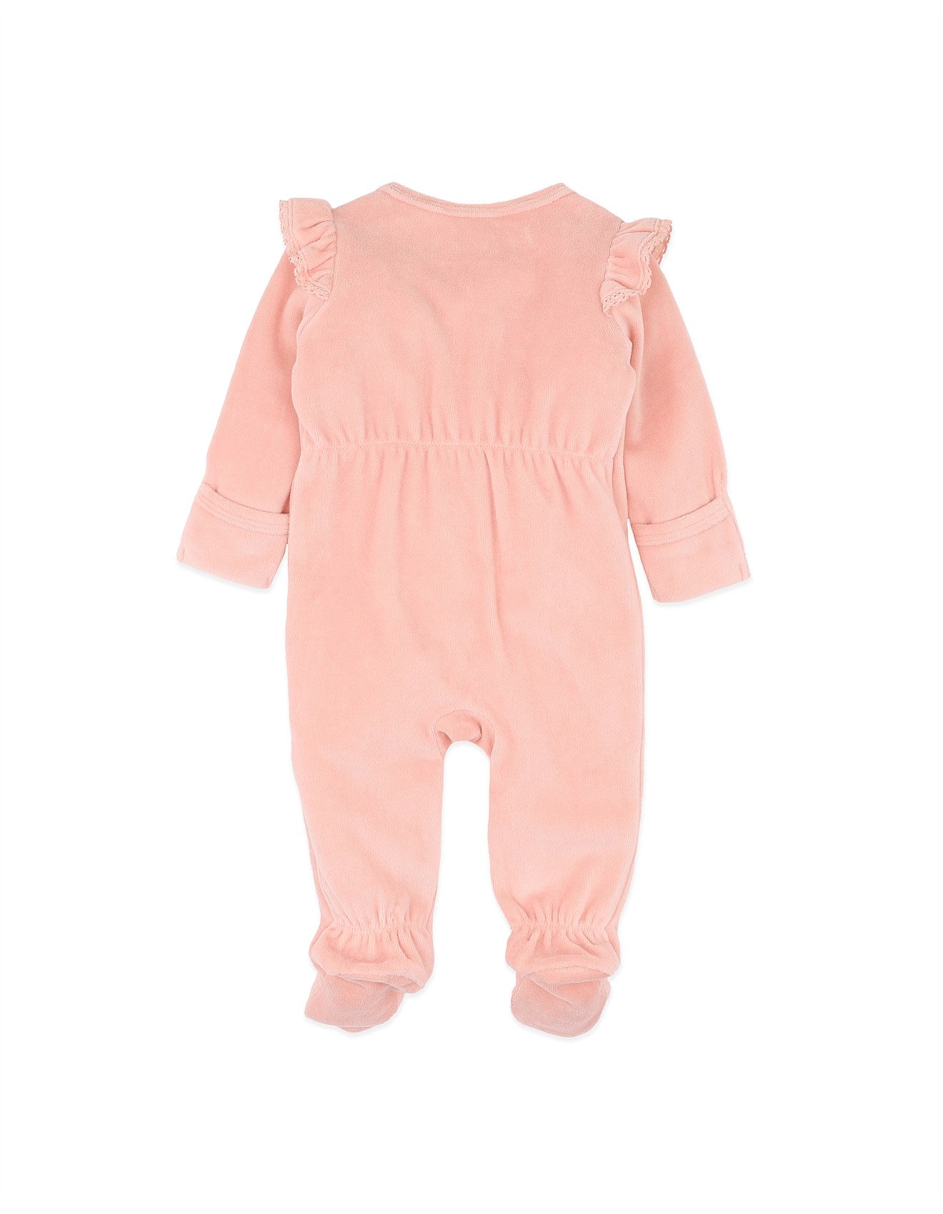 Gemma Velour Zip Onesie - Vintage Rose