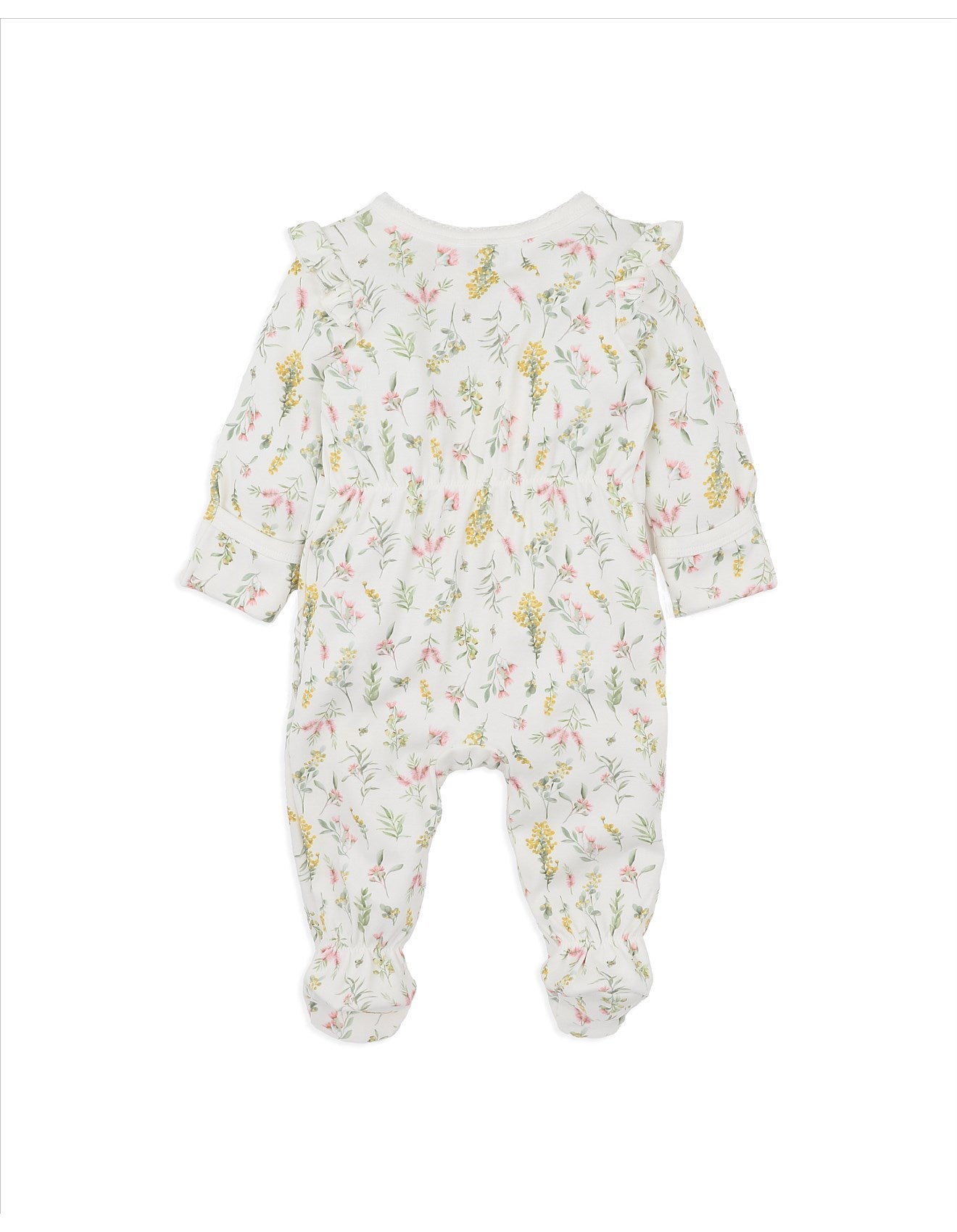 Charlie Wattle Zip Onesie - Wattle Print