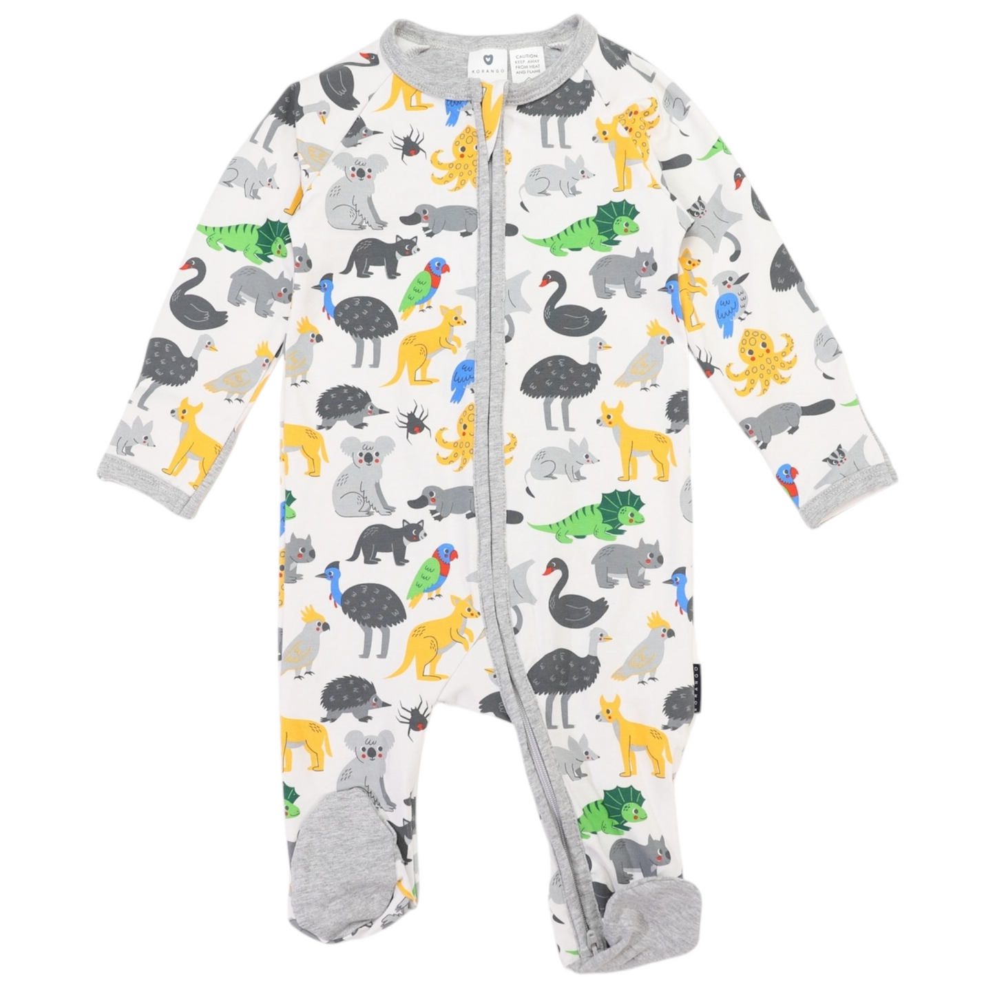 Australian Animal Zip Onesie - Grey