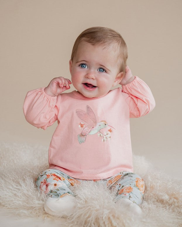 Lyla Hummingbird Tee - Peach Fuzz