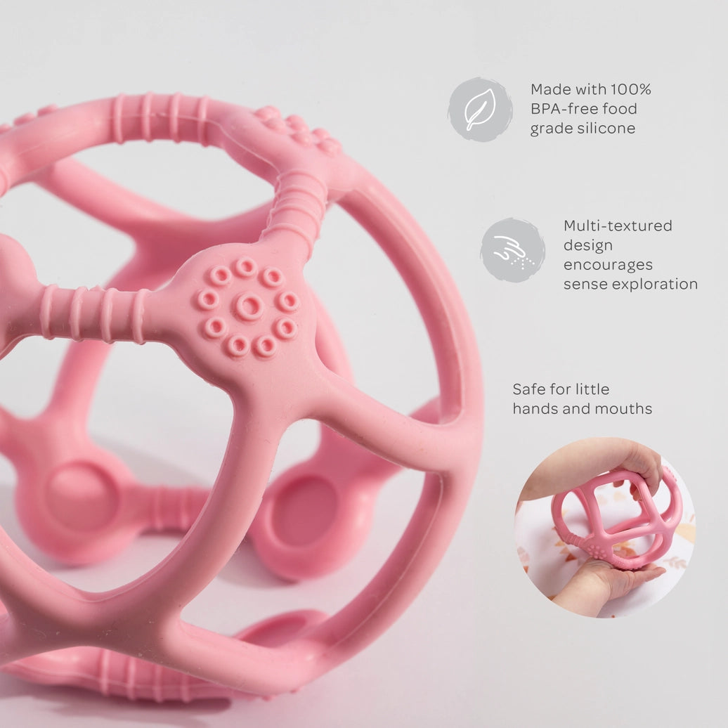 Silicone Teething Ball - Light Pink