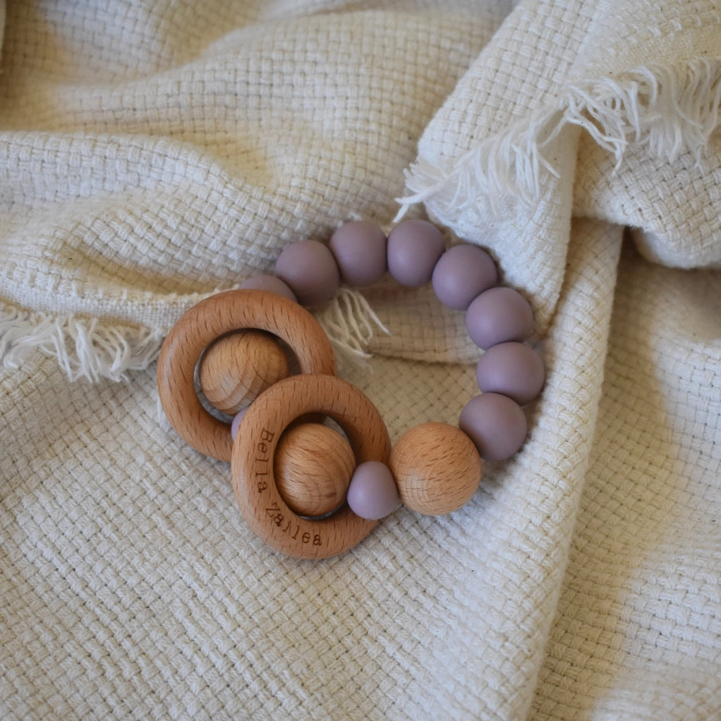 Rattle Ring Teether - Mauve