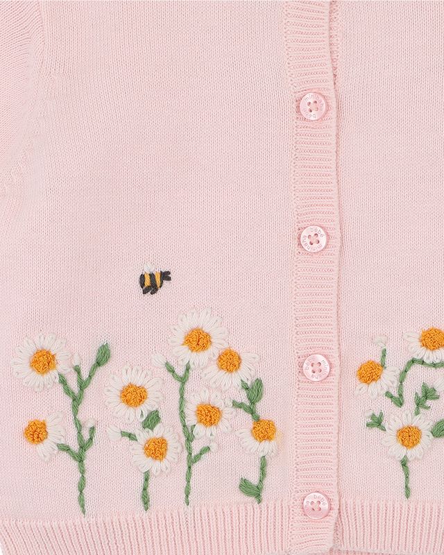 Hand Embroiderd Cardigan - Pale Pink