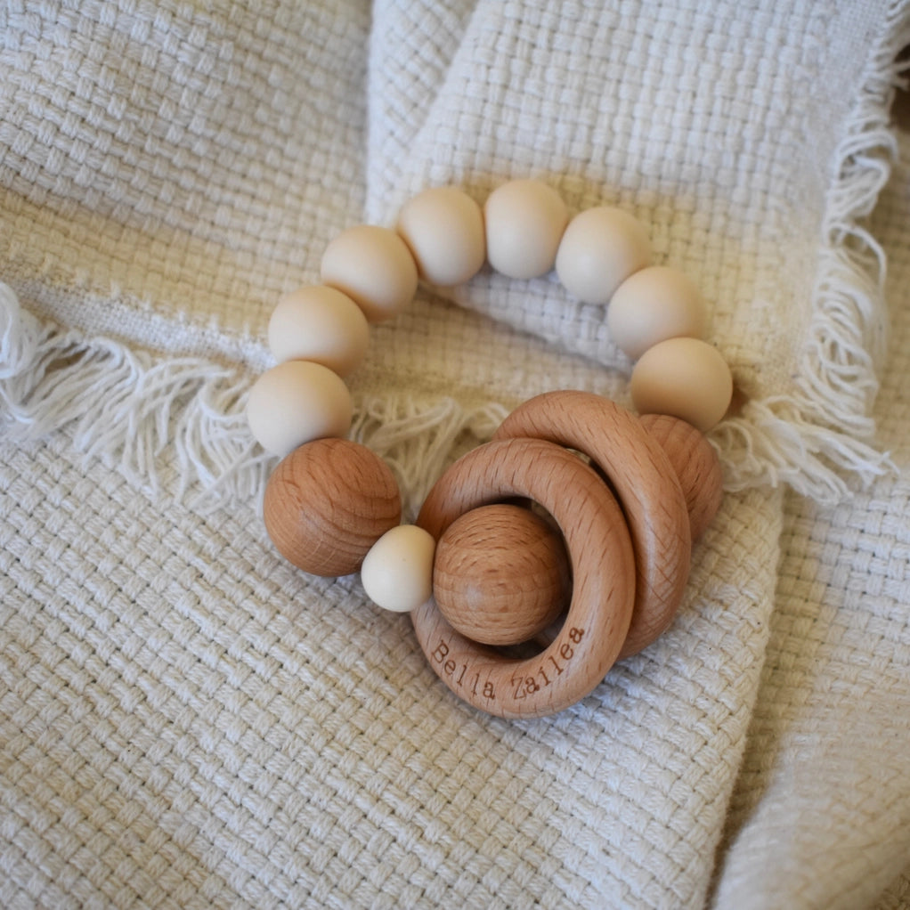 Rattle Ring Teether - Beige