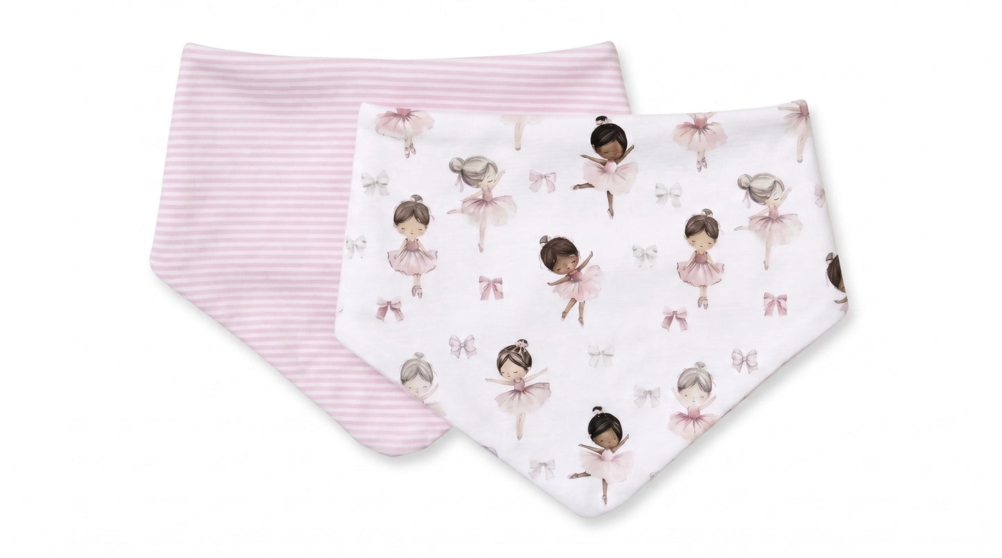 Bandana Bibs 2pk - Ballerina