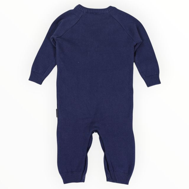 Tractor Knit Romper - Navy