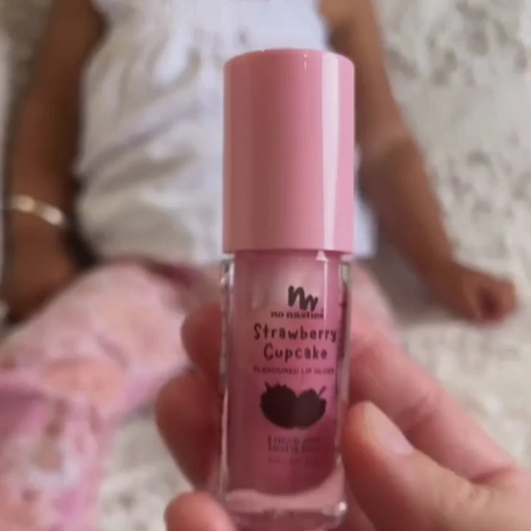 Kids Natural Lipgloss Wands - Strawberry Cupcake