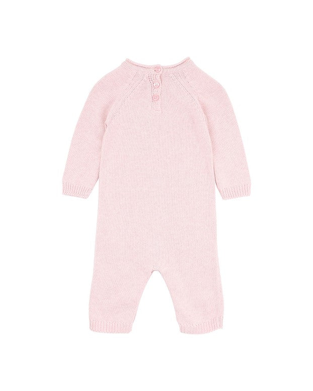 Bird Knitted Romper - Soft Pink Marl