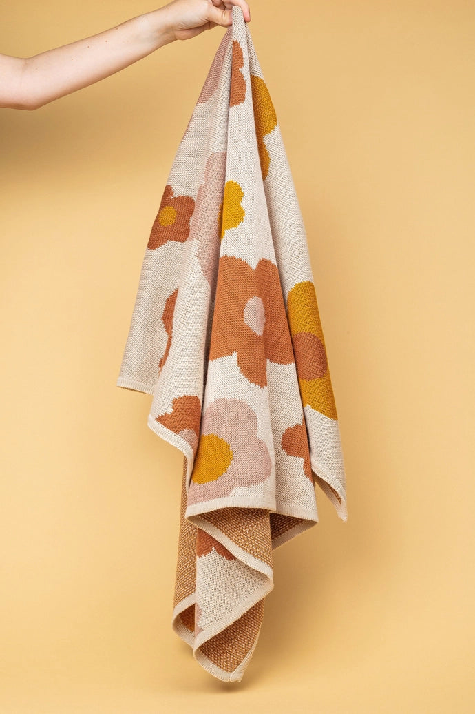 Organic Cotton Knitted Blanket - Bloom