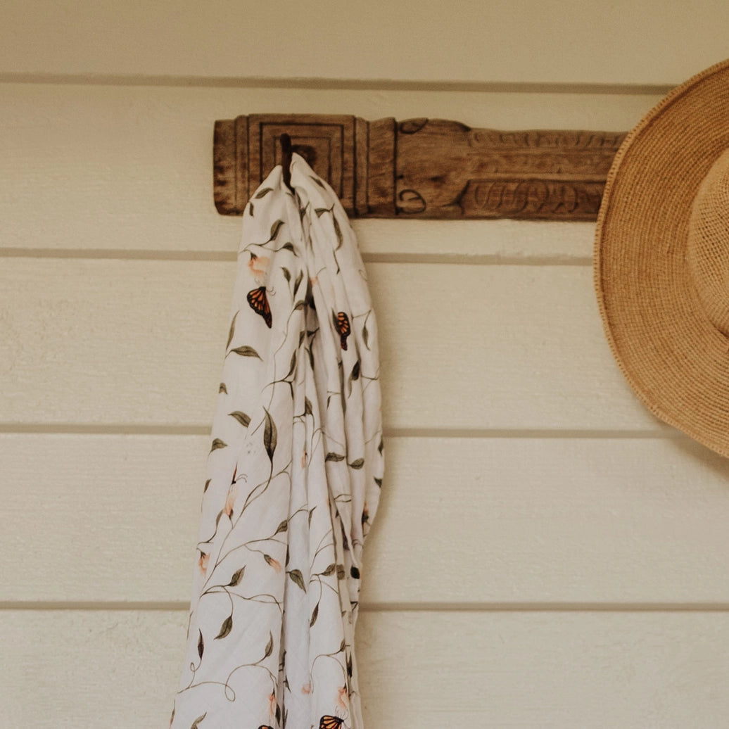 Fly Away, Butterfly Muslin Baby Swaddle