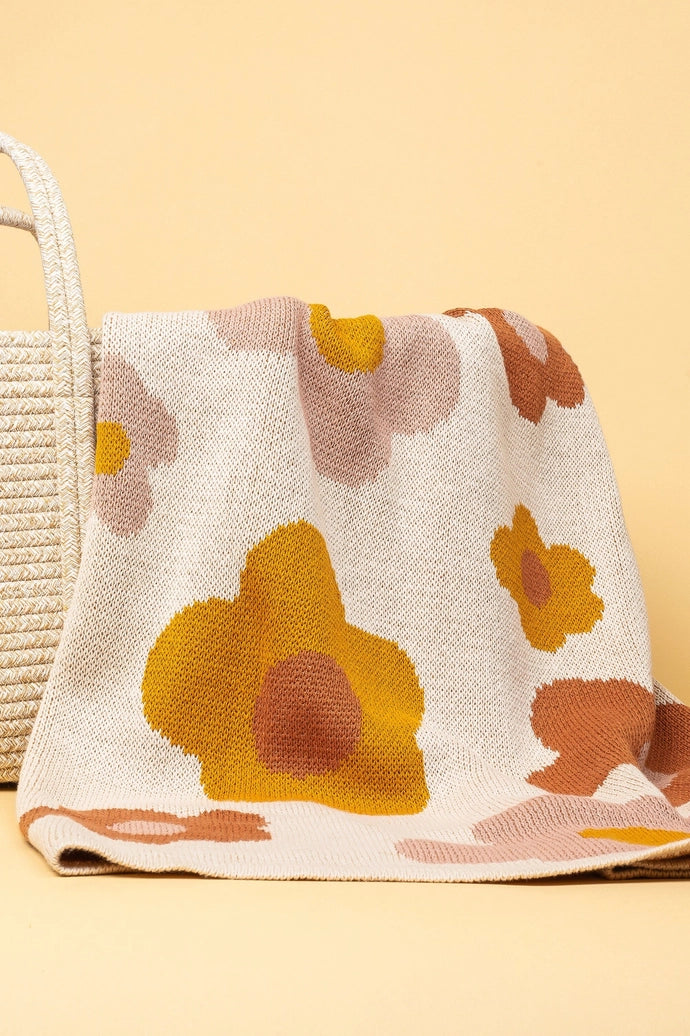 Organic Cotton Knitted Blanket - Bloom