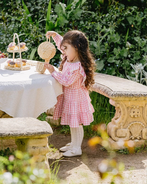 Lyla Gingham Dress - Coral Gingham