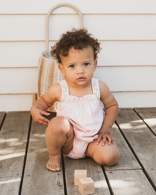Tess Emb Strap Bodysuit - Pale Pink