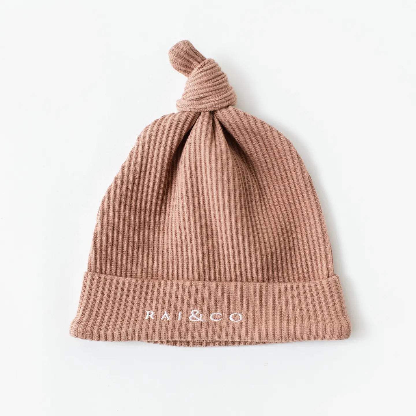 Baby Beanie Ribbed Knotted - Caramel