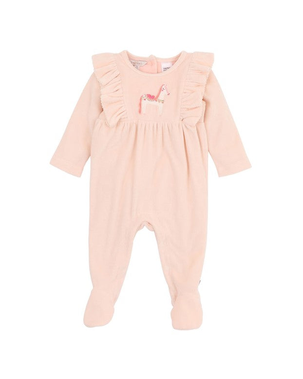 Wild Horses L/S Velour Onesie