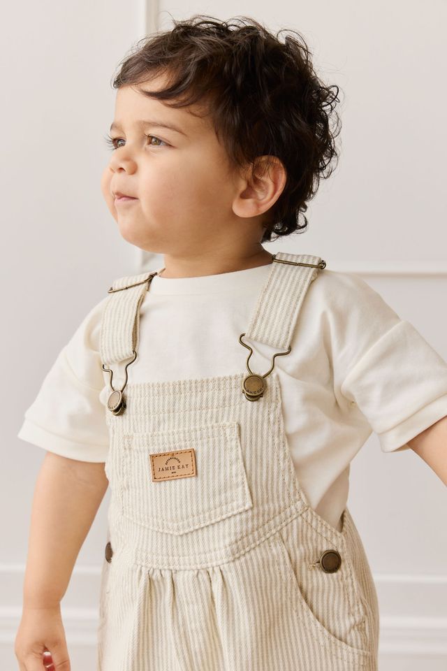 Cecil Overalls - Sandy Brown/Cloud Stripe
