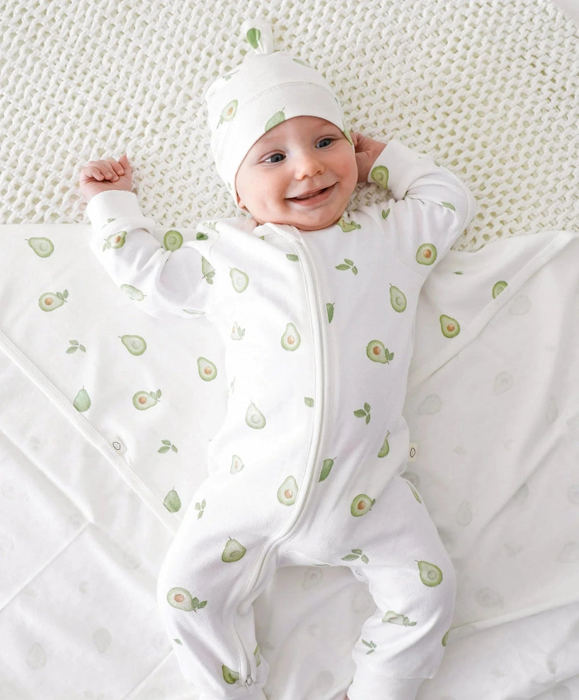 Organic Cotton Growsuit - Avocados