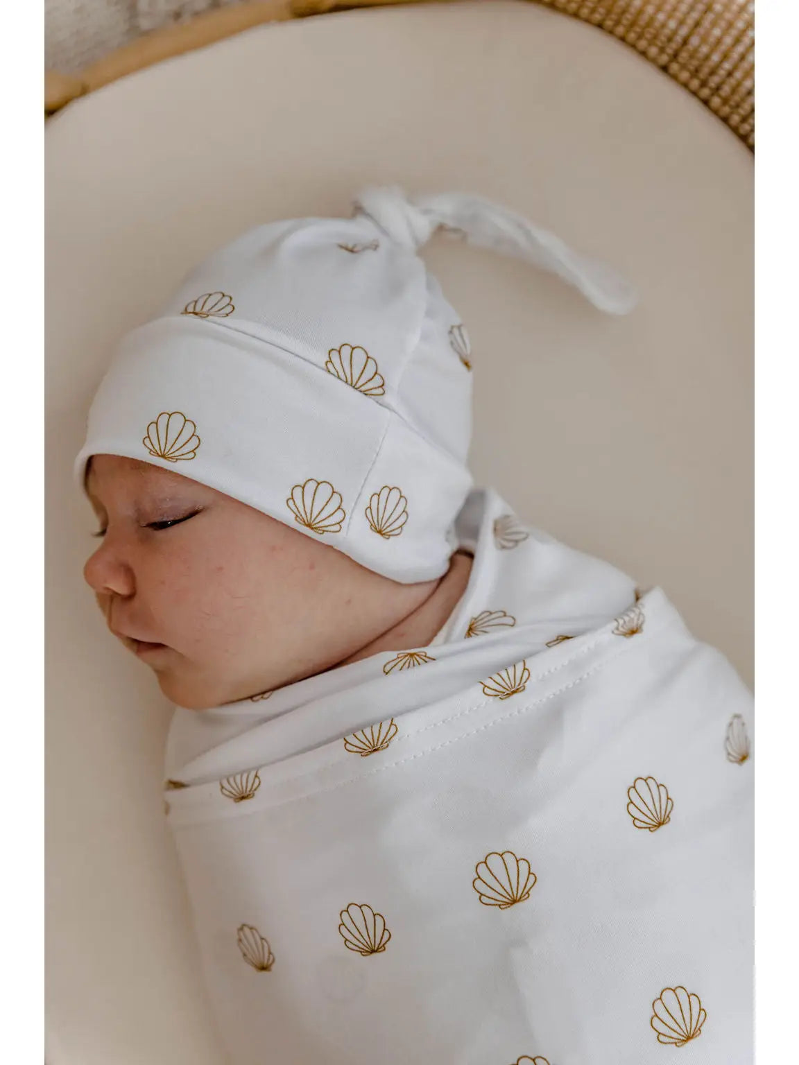 Bamboo Knotted Beanie - Nude Seashell