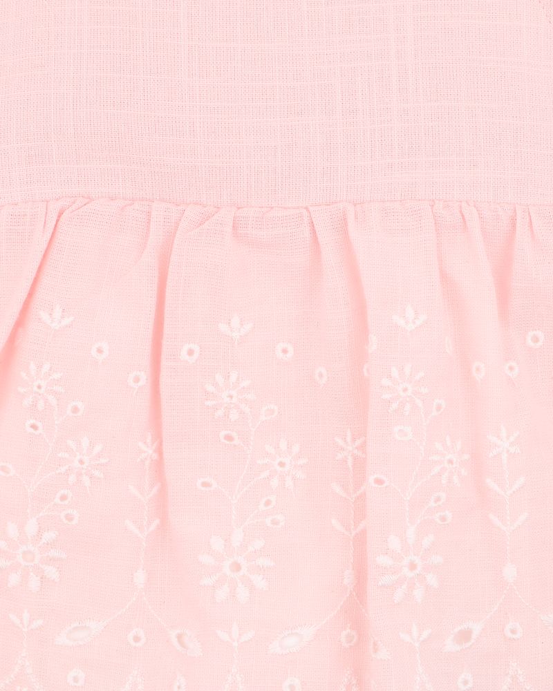 Chelsea Broderie Overlay Bodysuit - Pink