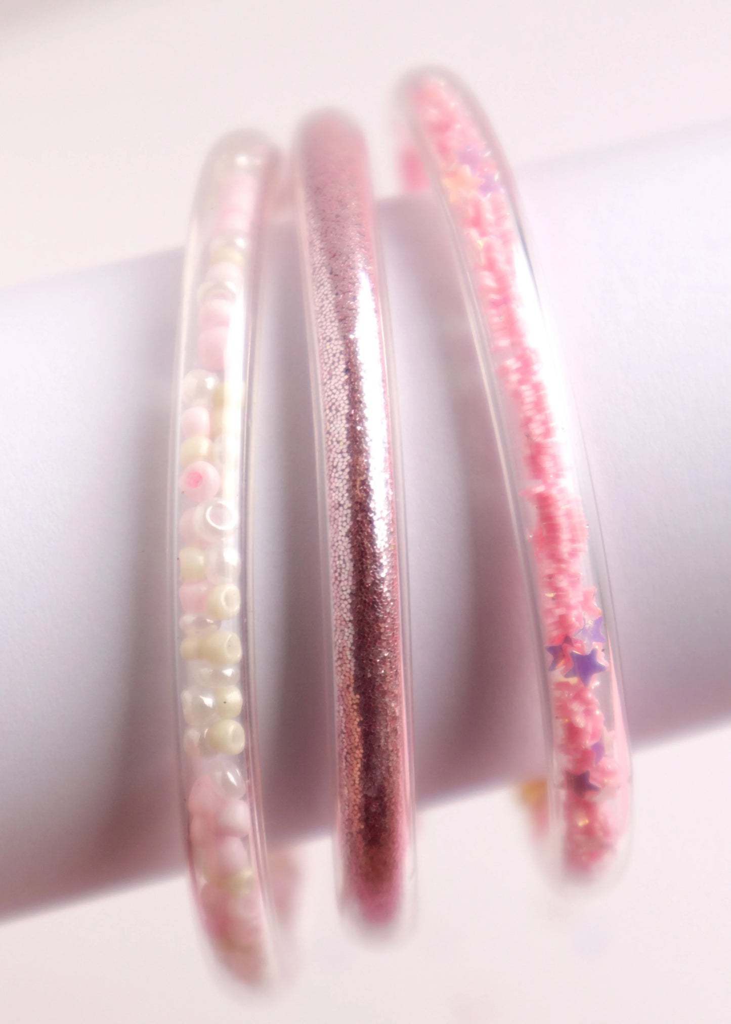 Pink Glitter Bracelets 3Pk