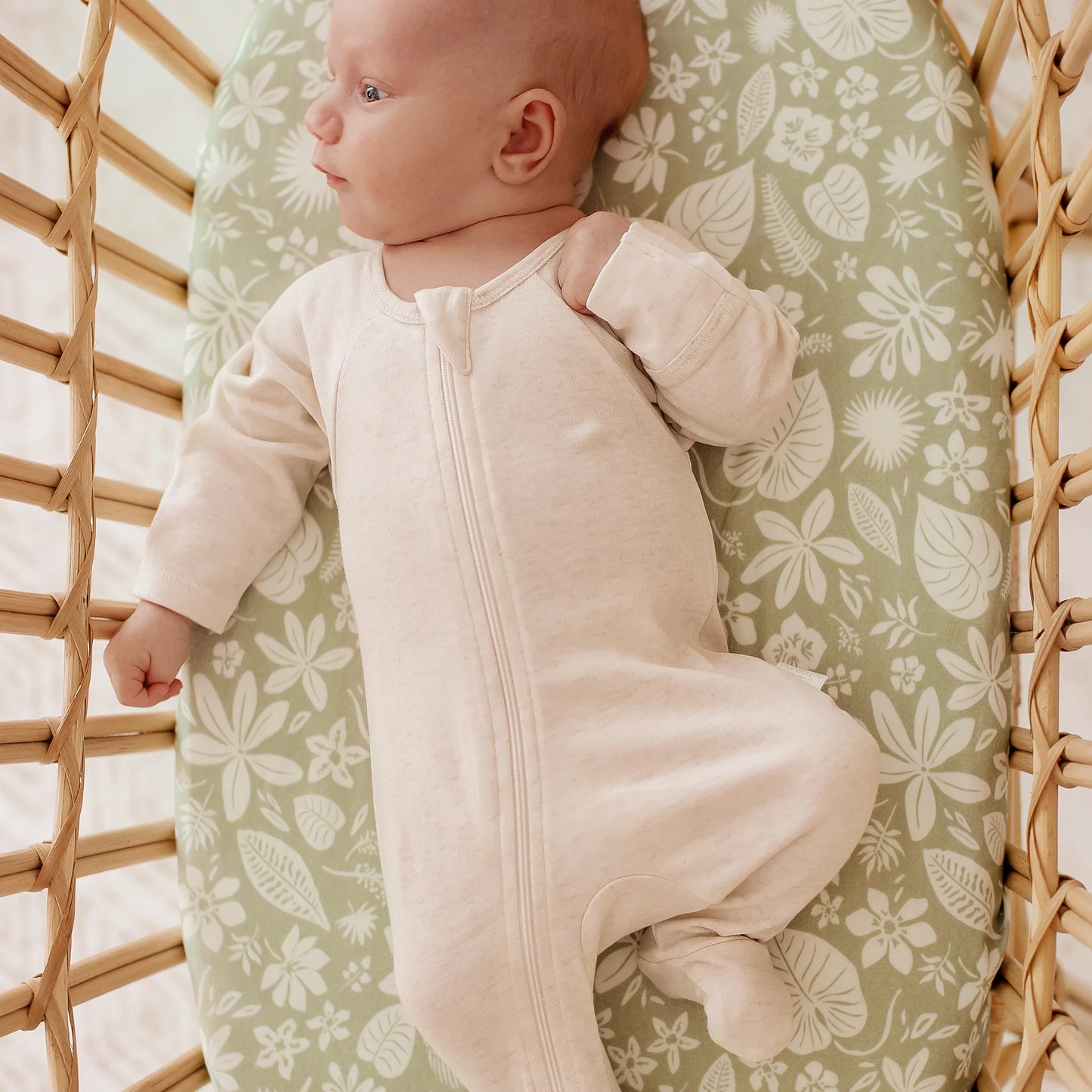 Zanzibar Organic Fitted Bassinet Sheet/Change Pad Cover