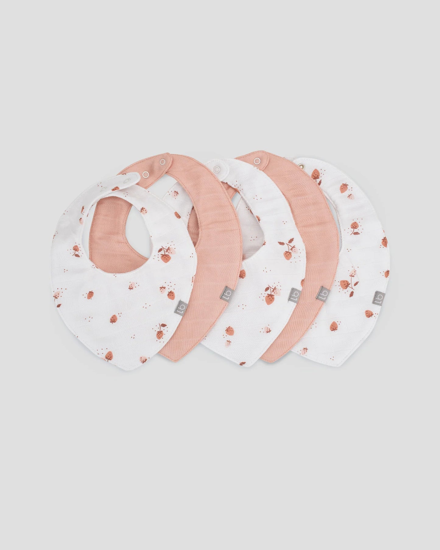 Muslin Bibs 5PK - Dusty Rose