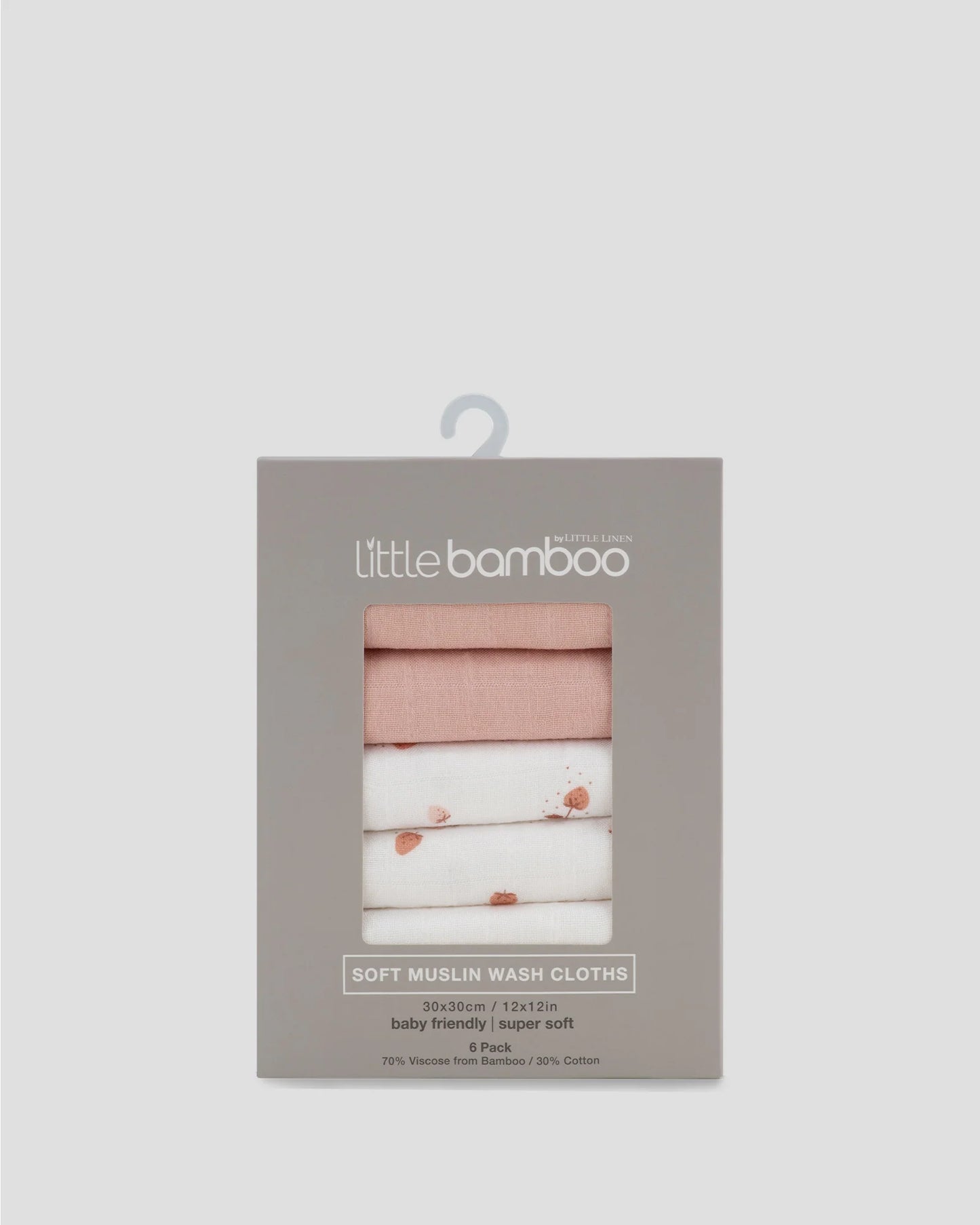 Muslin Washers 6Pk - Dusty Rose