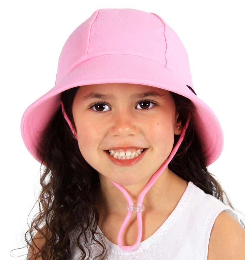 Girls Ponytail Bucket Hat - Baby Pink