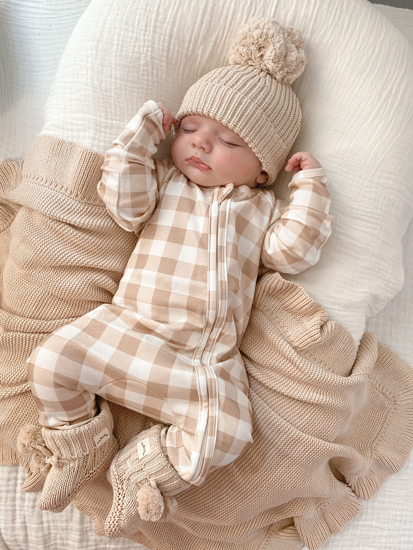 Beanie - Biscuit 0-6M