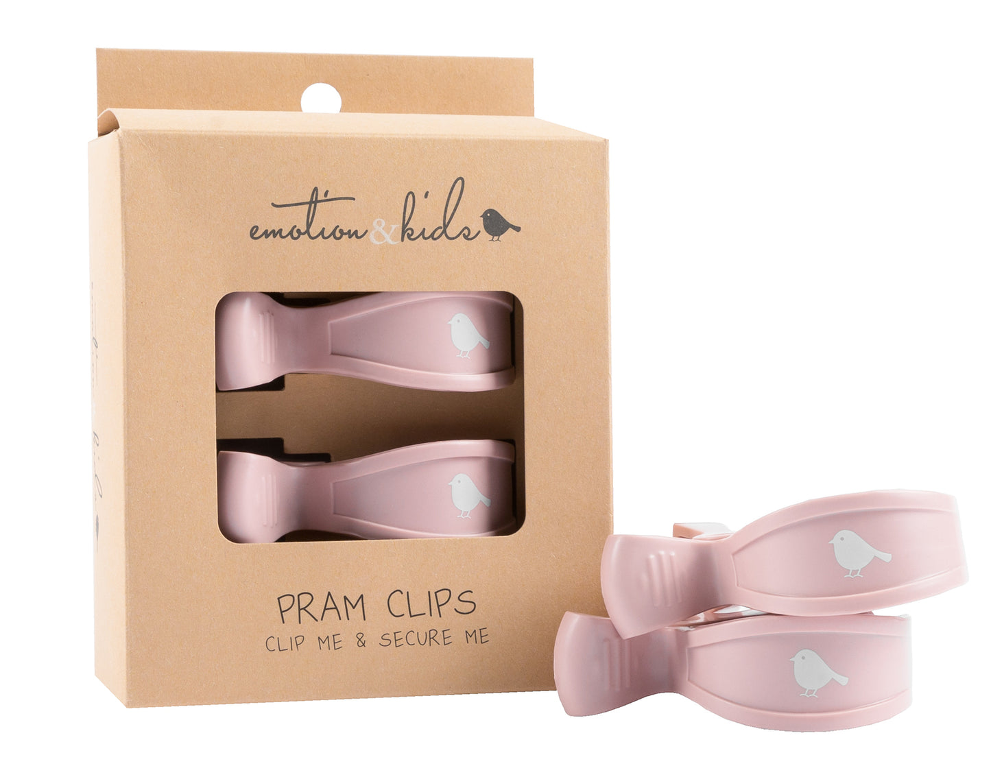 Pram Clips 2pk - Dusty Pink