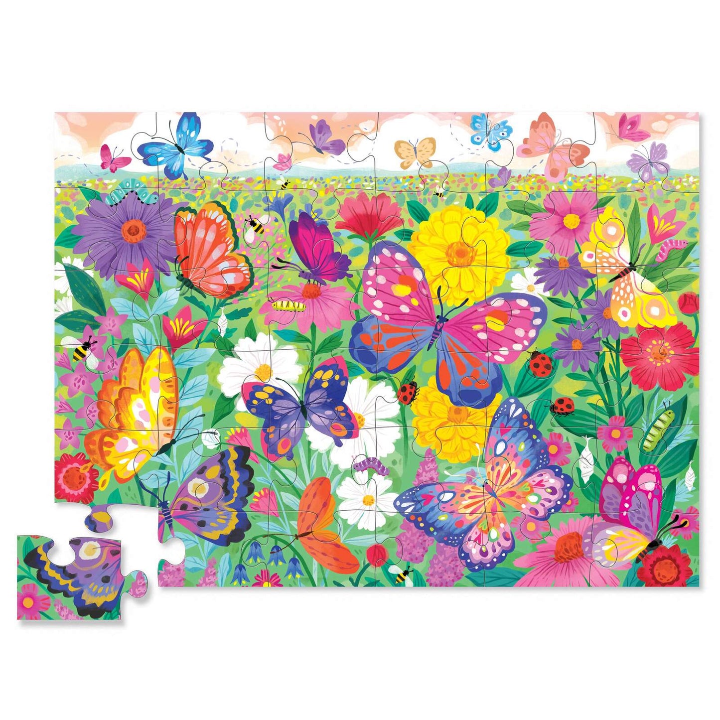 Classic Floor Puzzle 36pce - Butterfly Garden (Foil Stamped)