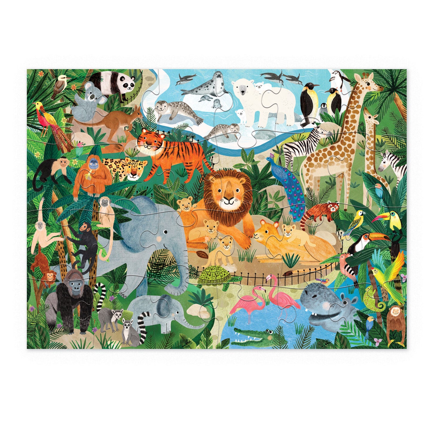 Little Building Puzzle 24pc - Zoo Car Transporter