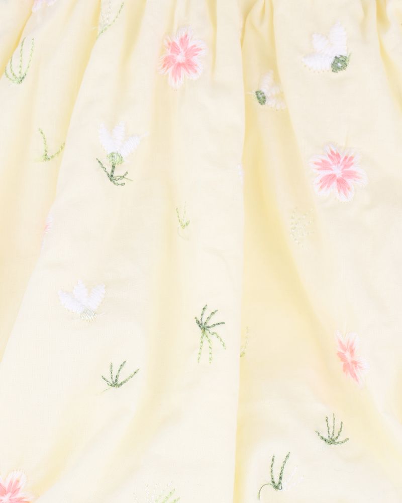 Pia All Over Embroidery Bodysuit - Lemon