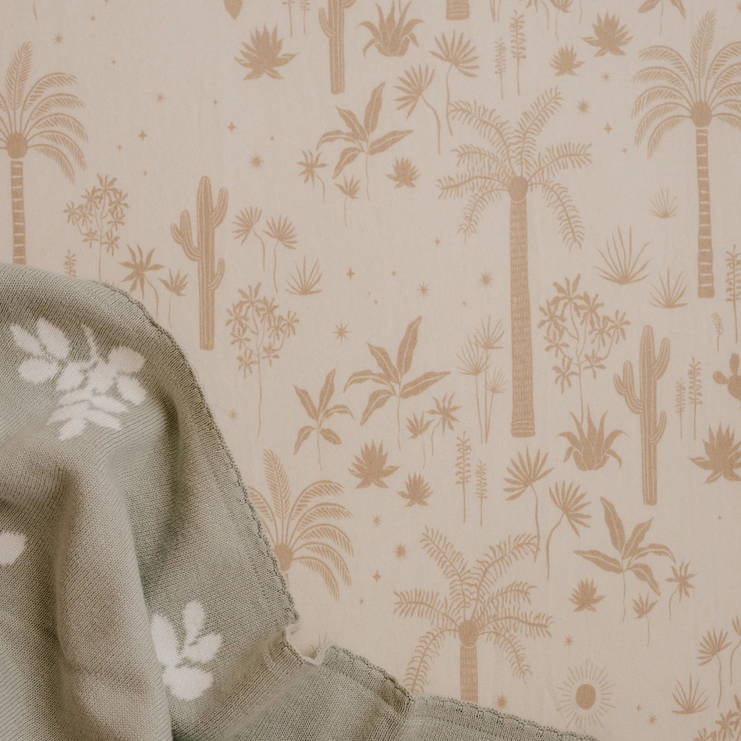 Desert Palm Organic Fitted Bassinet Sheet/Change Pad Cover