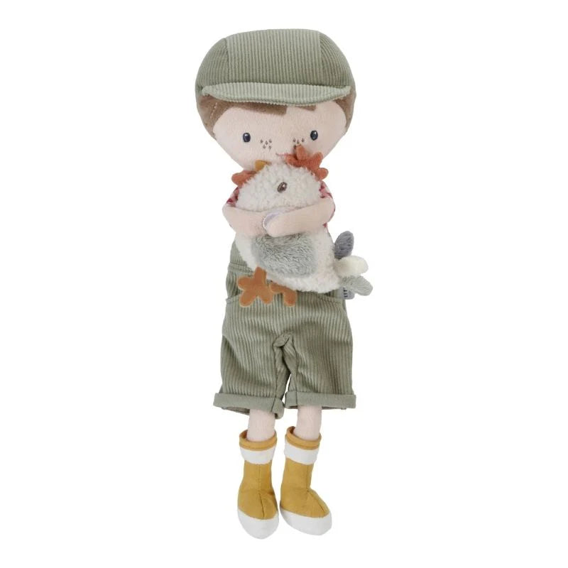 Little Farm Cuddle Doll Jim with Chicken 35cm