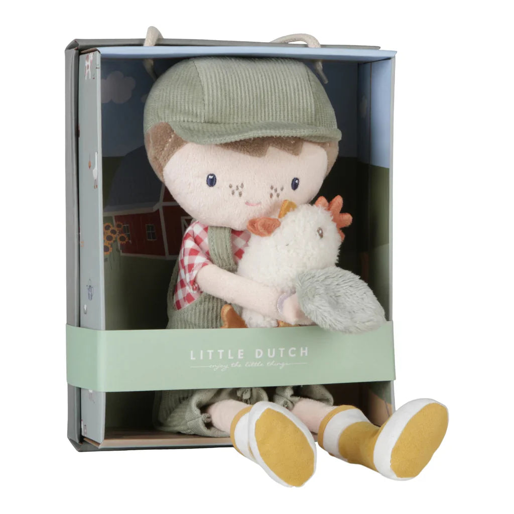 Little Farm Cuddle Doll Jim with Chicken 35cm