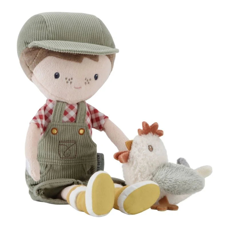 Little Farm Cuddle Doll Jim with Chicken 35cm